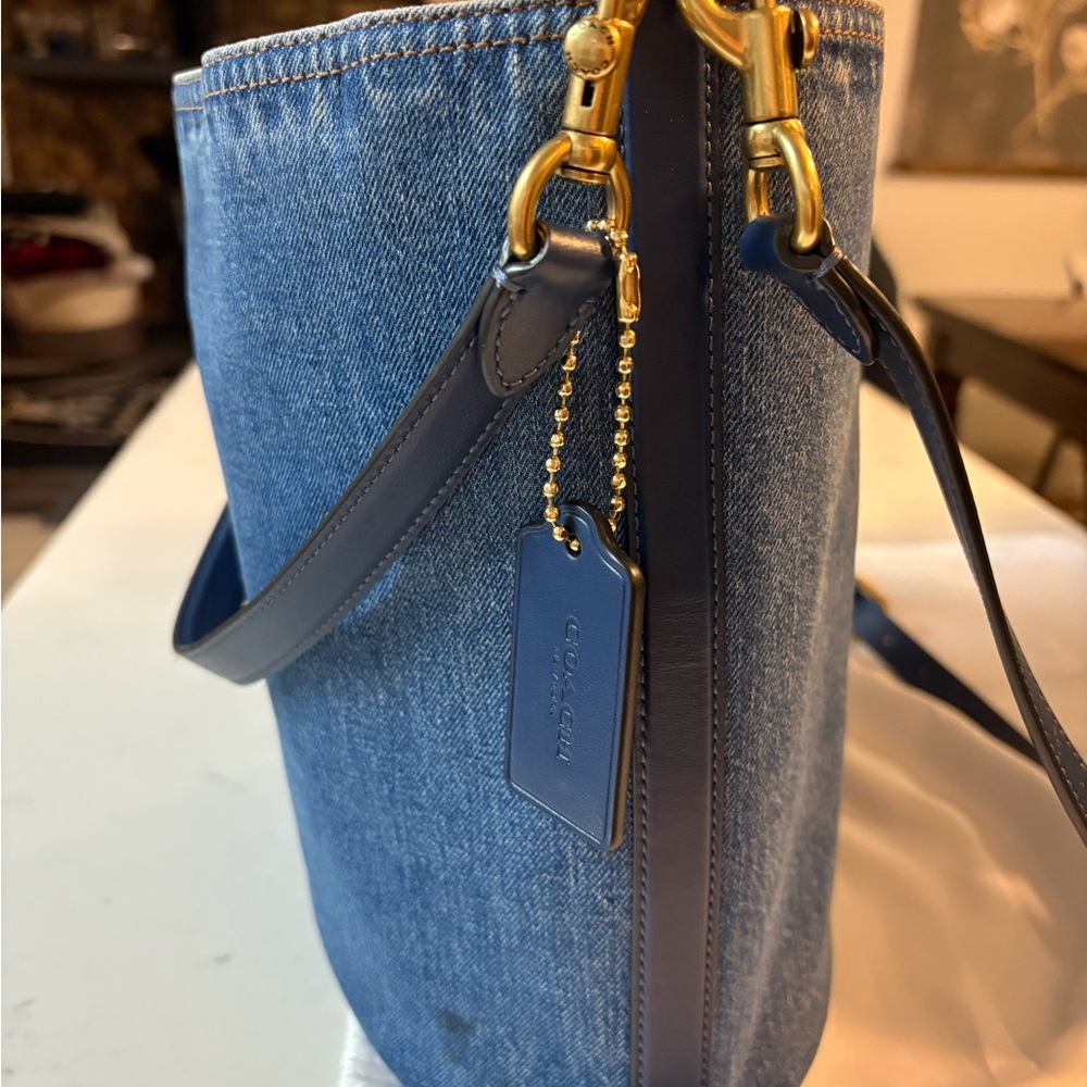 Coach Denim and Leather Shoulder Bag and denim wallet bundle - Picture 4 of 7